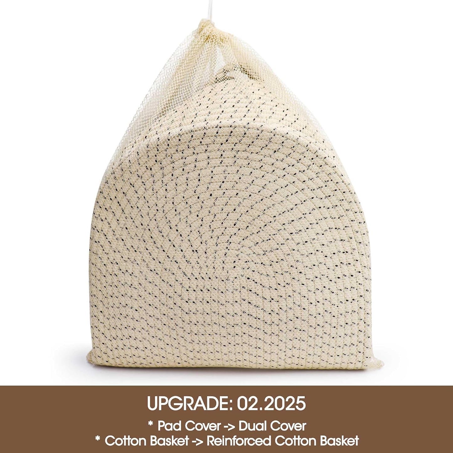 Baby Changing Basket - Soft & Waterproof Dual-Cover, Portable, Moses Basket, Changing Pad for Dresser & Changing Table, Gift for Baby Shower, Organic Cotton Rope